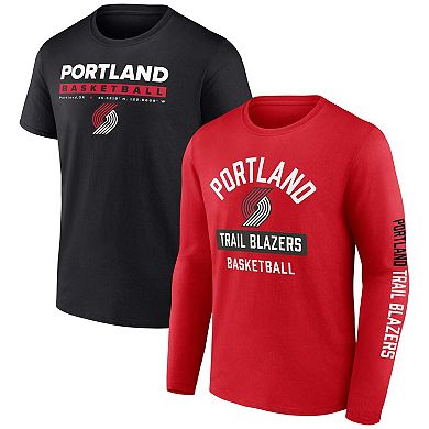 Men's Fanatics Branded Black/Red Portland Trail Blazers Two-Pack Just Net Combo Set