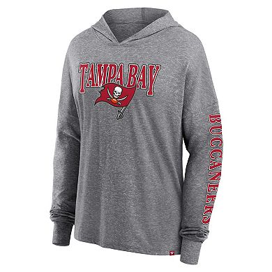 Women's Fanatics Branded Heather Gray Tampa Bay Buccaneers Classic Outline Pullover Hoodie