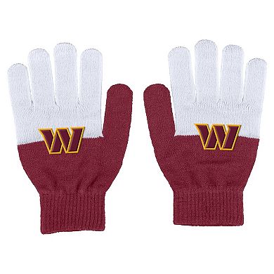 Women's WEAR by Erin Andrews Washington Commanders Color-Block Gloves