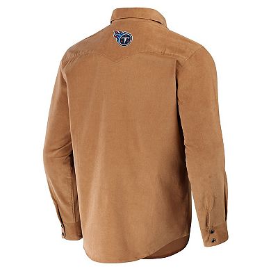 Men's NFL x Darius Rucker Collection by Fanatics Tan Tennessee Titans Western Full-Snap Shirt