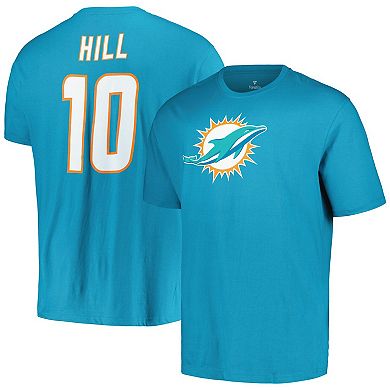 Men's Fanatics Branded Tyreek Hill Aqua Miami Dolphins Big & Tall Player Name & Number T-Shirt