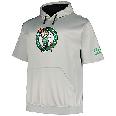Men's Fanatics Branded Silver Boston Celtics Big & Tall Logo Pullover Hoodie