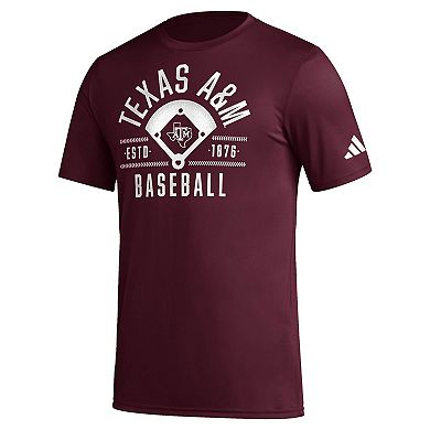 Men's adidas  Maroon Texas A&M Aggies Exit Velocity Baseball Pregame AEROREADY T-Shirt