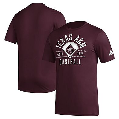 Men's adidas  Maroon Texas A&M Aggies Exit Velocity Baseball Pregame AEROREADY T-Shirt