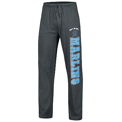 Men's Concepts Sport Charcoal/Black Miami Marlins Meter T-Shirt & Pants Sleep Set