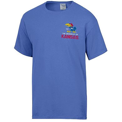 Men's Comfort Wash Royal Kansas Jayhawks Vintage Logo T-Shirt