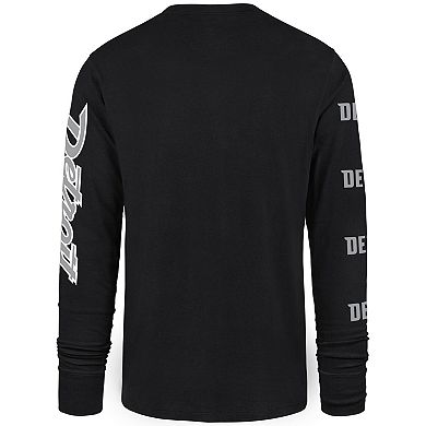 Men's '47 Black Detroit Pistons 2023/24 City Edition Triplet Franklin Long Sleeve T-Shirt