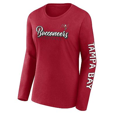 Women's Fanatics Branded Red/White Tampa Bay Buccaneers Two-Pack Combo Cheerleader T-Shirt Set