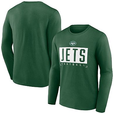 Men's Fanatics Branded Green New York Jets Big & Tall Wordmark Long Sleeve T-Shirt