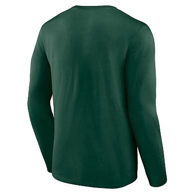 Men's Fanatics Branded Green Green Bay Packers Big & Tall Wordmark Long Sleeve T-Shirt