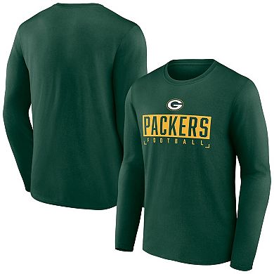 Men's Fanatics Branded Green Green Bay Packers Big & Tall Wordmark Long Sleeve T-Shirt