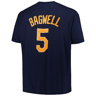Men's Profile Jeff Bagwell Navy Houston Astros Big & Tall Cooperstown Collection Player Name & Number T-Shirt