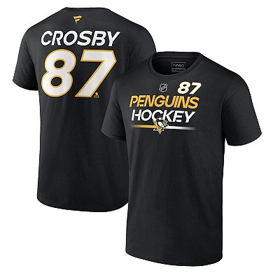 Men's Fanatics Branded Sidney Crosby Black Pittsburgh Penguins Authentic Pro Prime Name & Number T-Shirt