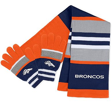 Women's WEAR by Erin Andrews Denver Broncos Stripe Glove & Scarf Set