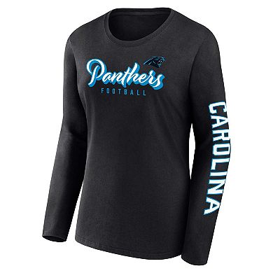 Women's Fanatics Branded Black/White Carolina Panthers Two-Pack Combo Cheerleader T-Shirt Set