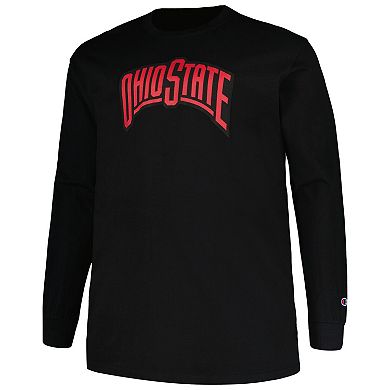 Men's Profile Black Ohio State Buckeyes Big & Tall Pop Long Sleeve T-Shirt