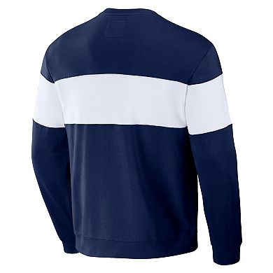 Men's Darius Rucker Collection by Fanatics Navy Milwaukee Brewers Stripe Pullover Sweatshirt