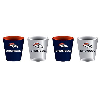 Denver Broncos Four-Pack Shot Glass Set