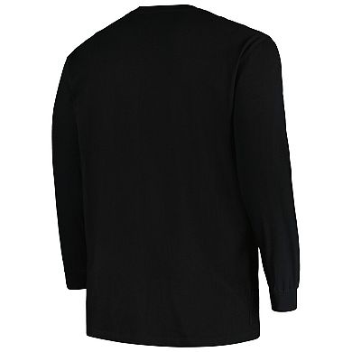 Men's Profile Black Wisconsin Badgers Big & Tall Pop Long Sleeve T-Shirt