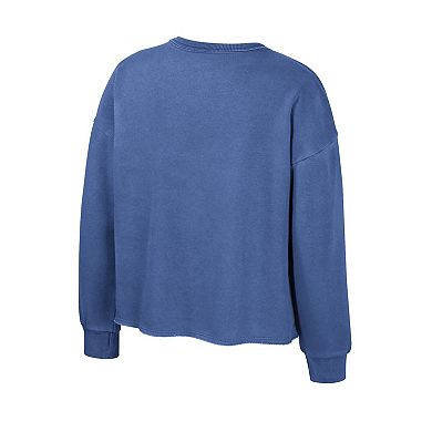 Girls Youth Colosseum Royal Duke Blue Devils Audrey Washed Fleece Pullover Crewneck Sweatshirt