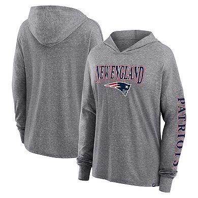 Women's Fanatics Branded Heather Gray New England Patriots Classic Outline Pullover Hoodie