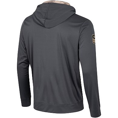 Men's Colosseum Charcoal Arizona Wildcats OHT Military Appreciation Long Sleeve Hoodie T-Shirt