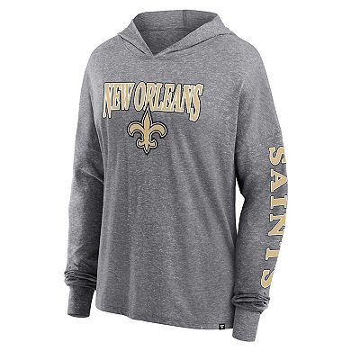 Women's Fanatics Branded Heather Gray New Orleans Saints Classic Outline Pullover Hoodie