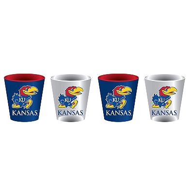 Kansas Jayhawks Four-Pack Shot Glass Set