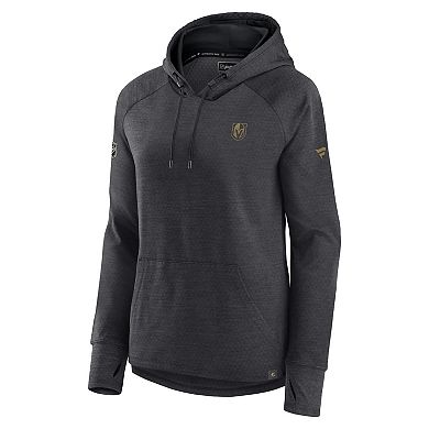 Women's Fanatics Branded  Heather Charcoal Vegas Golden Knights Authentic Pro Pullover Hoodie