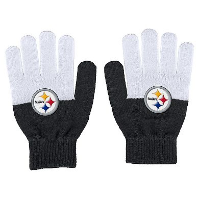 Women's WEAR by Erin Andrews Pittsburgh Steelers Color-Block Gloves