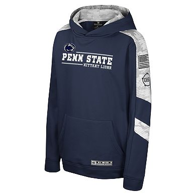 Youth Colosseum Navy Penn State Nittany Lions OHT Military Appreciation Cyclone Digital Camo Pullover Hoodie