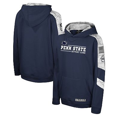 Youth Colosseum Navy Penn State Nittany Lions OHT Military Appreciation Cyclone Digital Camo Pullover Hoodie