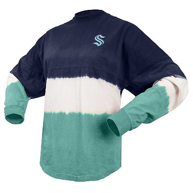 Women's Spirit Jersey Deep Sea Blue/Light Blue Seattle Kraken Ombre Long Sleeve T-Shirt