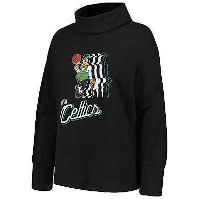 Women's Levelwear Black Boston Celtics Sunset Pullover Sweatshirt