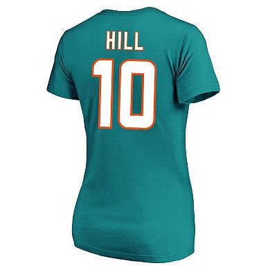 Women's Fanatics Branded Tyreek Hill Aqua Miami Dolphins Plus Size Name & Number Player T-Shirt