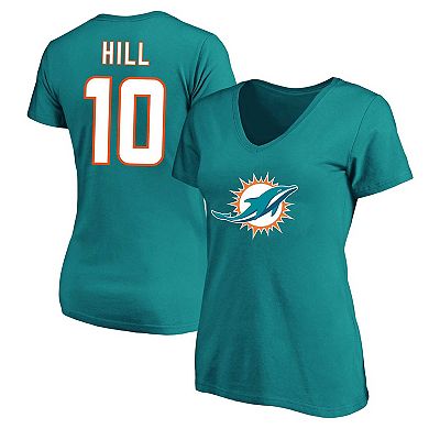 Women's Fanatics Branded Tyreek Hill Aqua Miami Dolphins Plus Size Name & Number Player T-Shirt