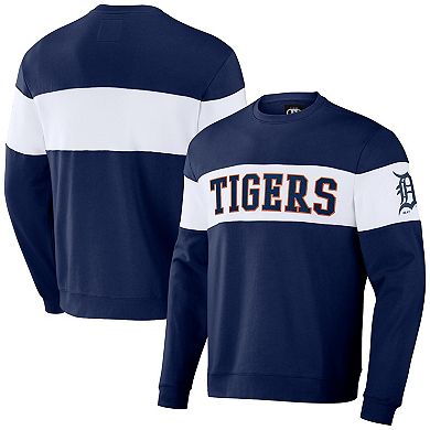 Men's Darius Rucker Collection by Fanatics Navy Detroit Tigers Stripe Pullover Sweatshirt