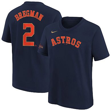 Youth Nike Alex Bregman Navy Houston Astros 2023 Gold Collection Name & Number T-Shirt