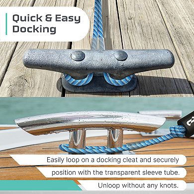 Colt Sports 2 Pack Bungee Dock Lines Mooring Rope For Boats