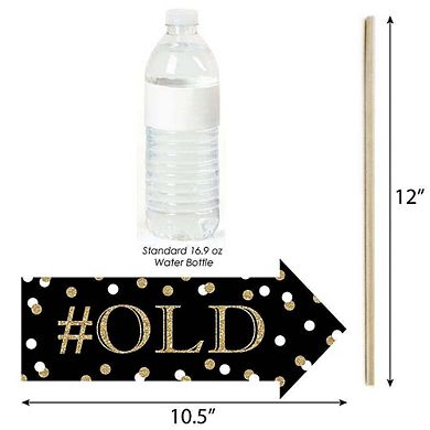 Big Dot Of Happiness Funny Adult 70th Birthday Gold - Birthday Party Photo Booth Props 10 Pc