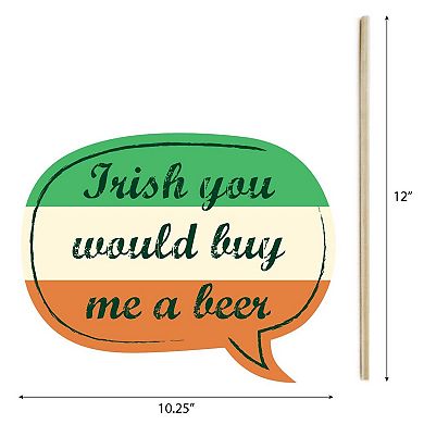 Big Dot Of Happiness Funny St. Patrick's Day - Saint Patty's Day Photo Booth Props 10 Pc