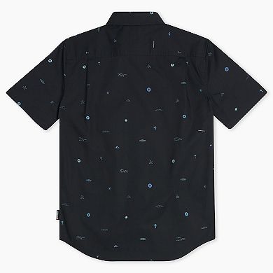 Men's Quiksilver Printed Short Sleeve Button Down Shirt