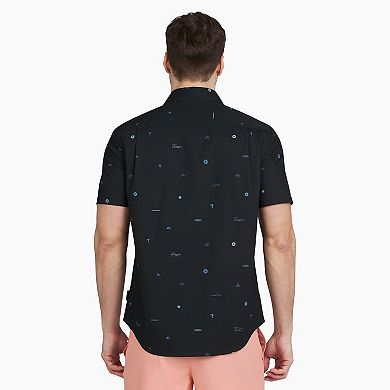 Men's Quiksilver Printed Short Sleeve Button Down Shirt