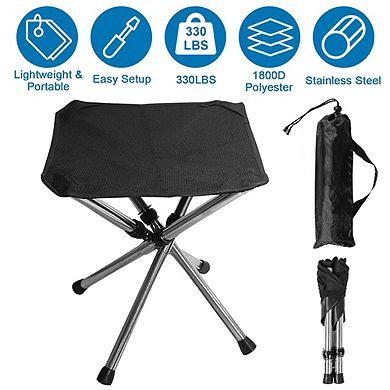 Foldable Camping Stool Retractable Lightweight Backpackng Stool Carry Bag Fishing Camping Hiking Bbq