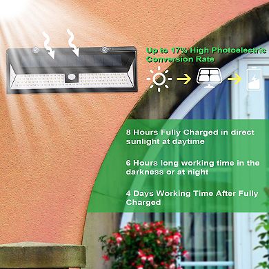 Solar 118led Solar Wall Light Outdoor Motion Sensor Lamp Ip65 Waterproof Angle For Yard Pathway