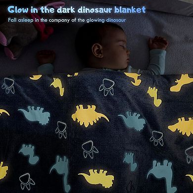 Glow In The Dark Throw Blanket, Unicorn Blanket For Girls, Luminous Kids Blanket, Soft Blankets