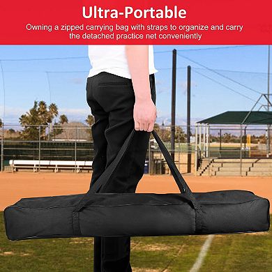 7x7ft Baseball Softball Teeball Batting Hitting Pitching Training Net W/ Bow Bag For Solo Training