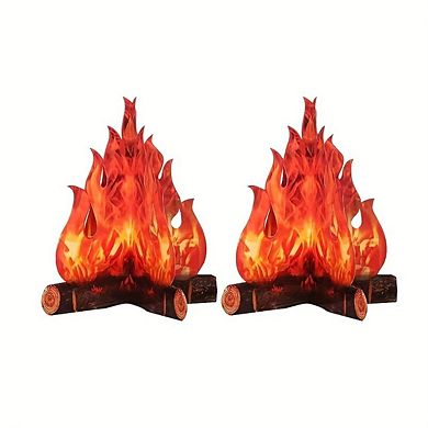 1pc, Halloween And Christmas Parties 3d Three-dimensional Flame, Camping Campfire Decoration Props