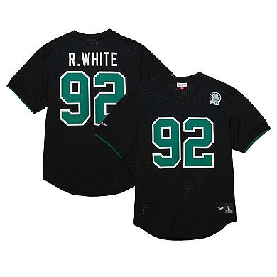 Men's Mitchell & Ness Reggie White Black Philadelphia Eagles Retired Player Name & Number Mesh Top