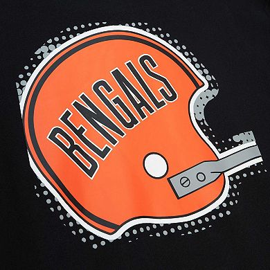 Men's Mitchell & Ness Black Cincinnati Bengals Gridiron Classics Big Face 7.0 Pullover Hoodie